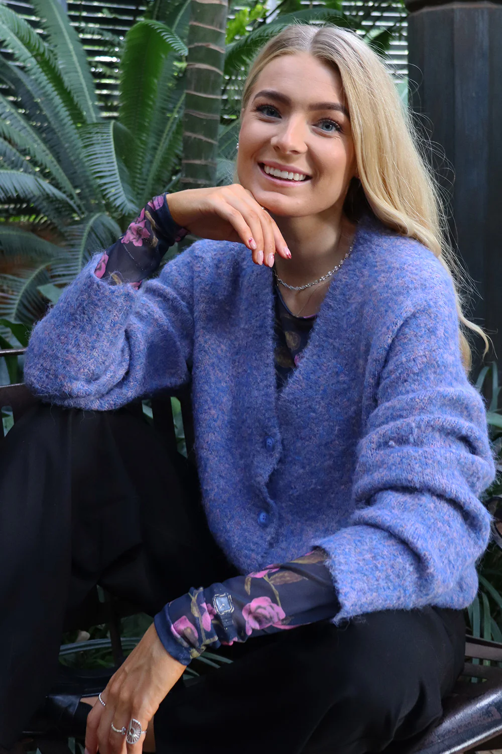 Lou Cardigan | Blue Rose | Cardigan fra Liberté - Image 3