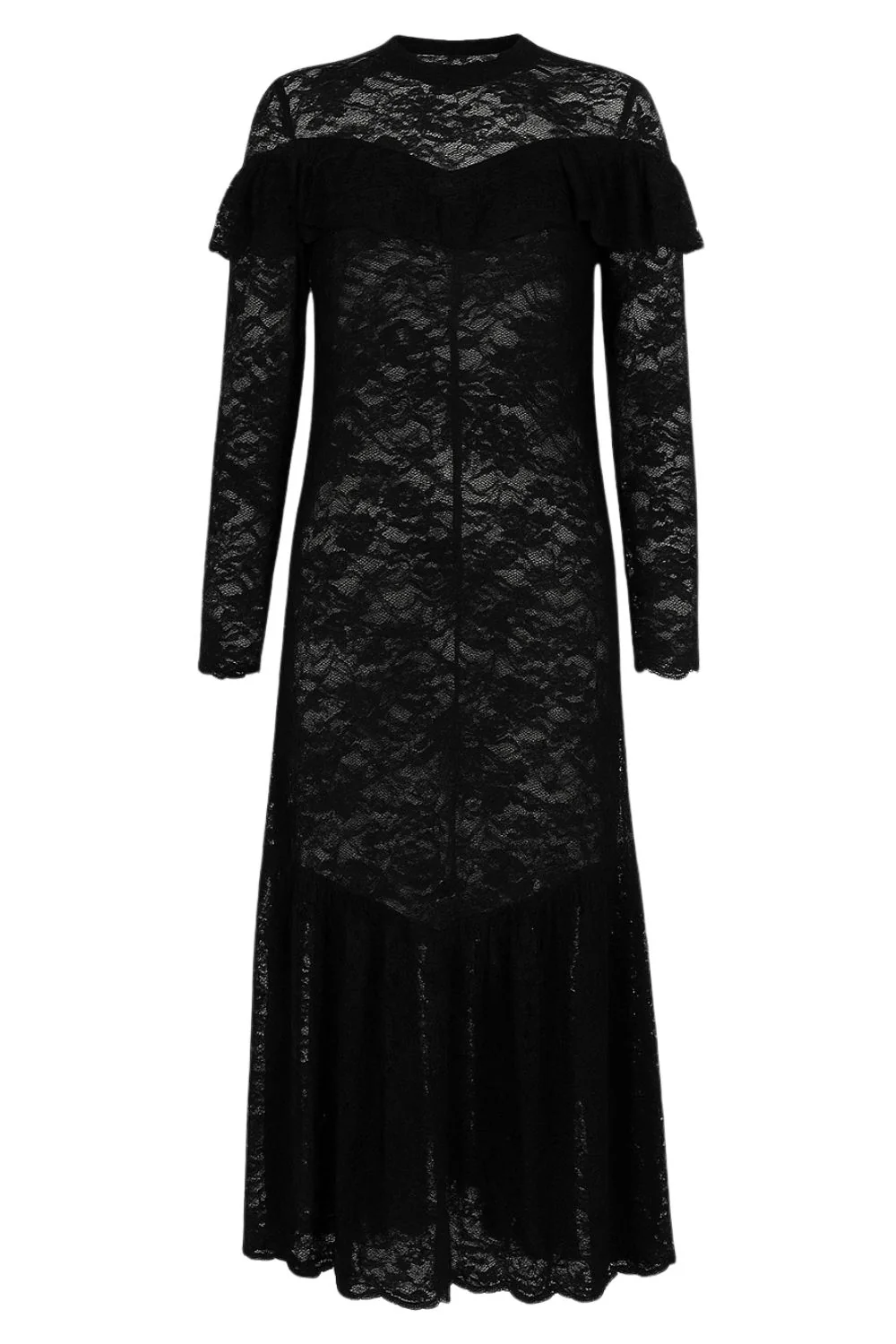 LS Lace Dress | Sort | Kjole fra Avery - Image 3