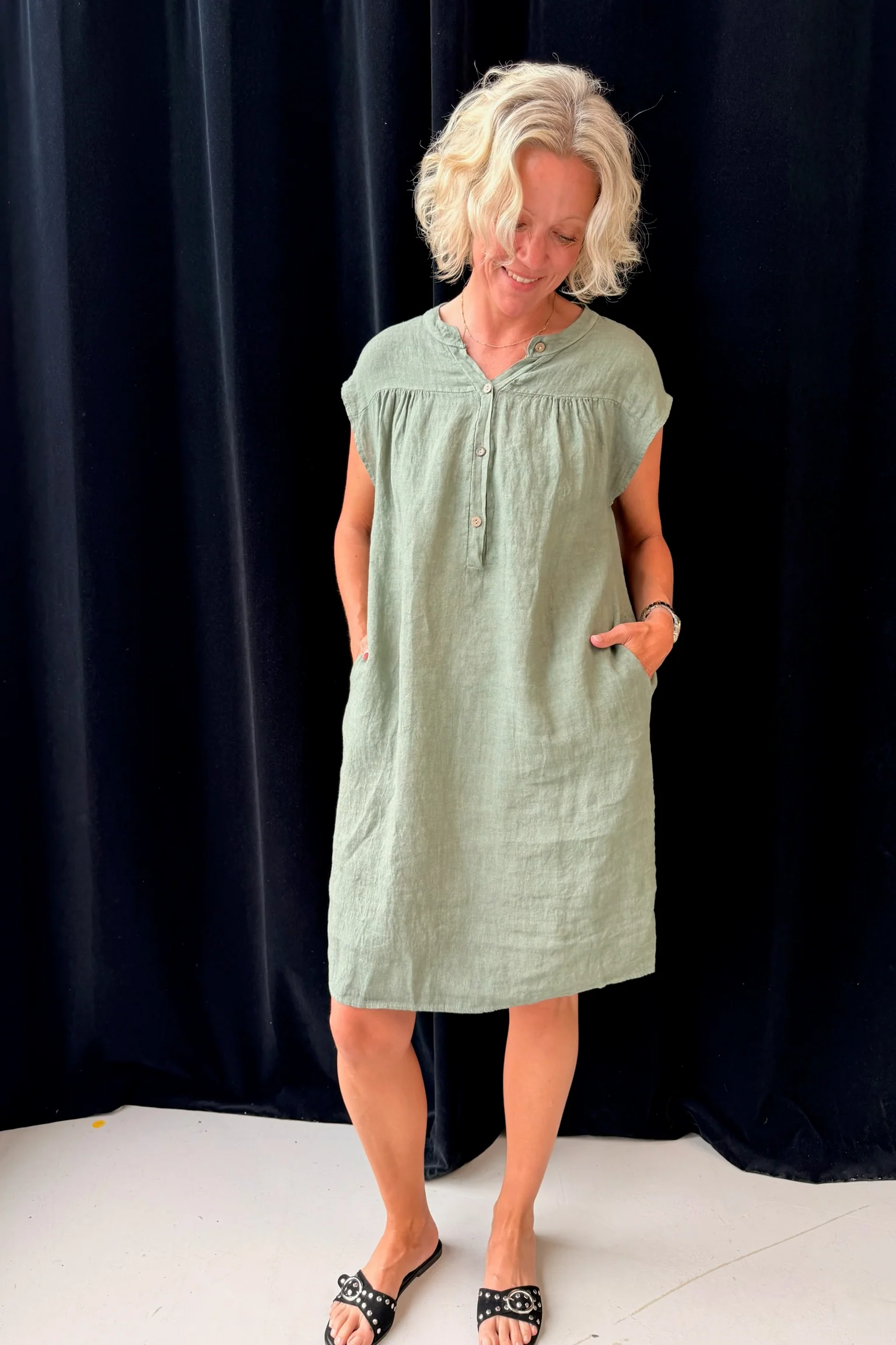 Luma Linen Dress | Military