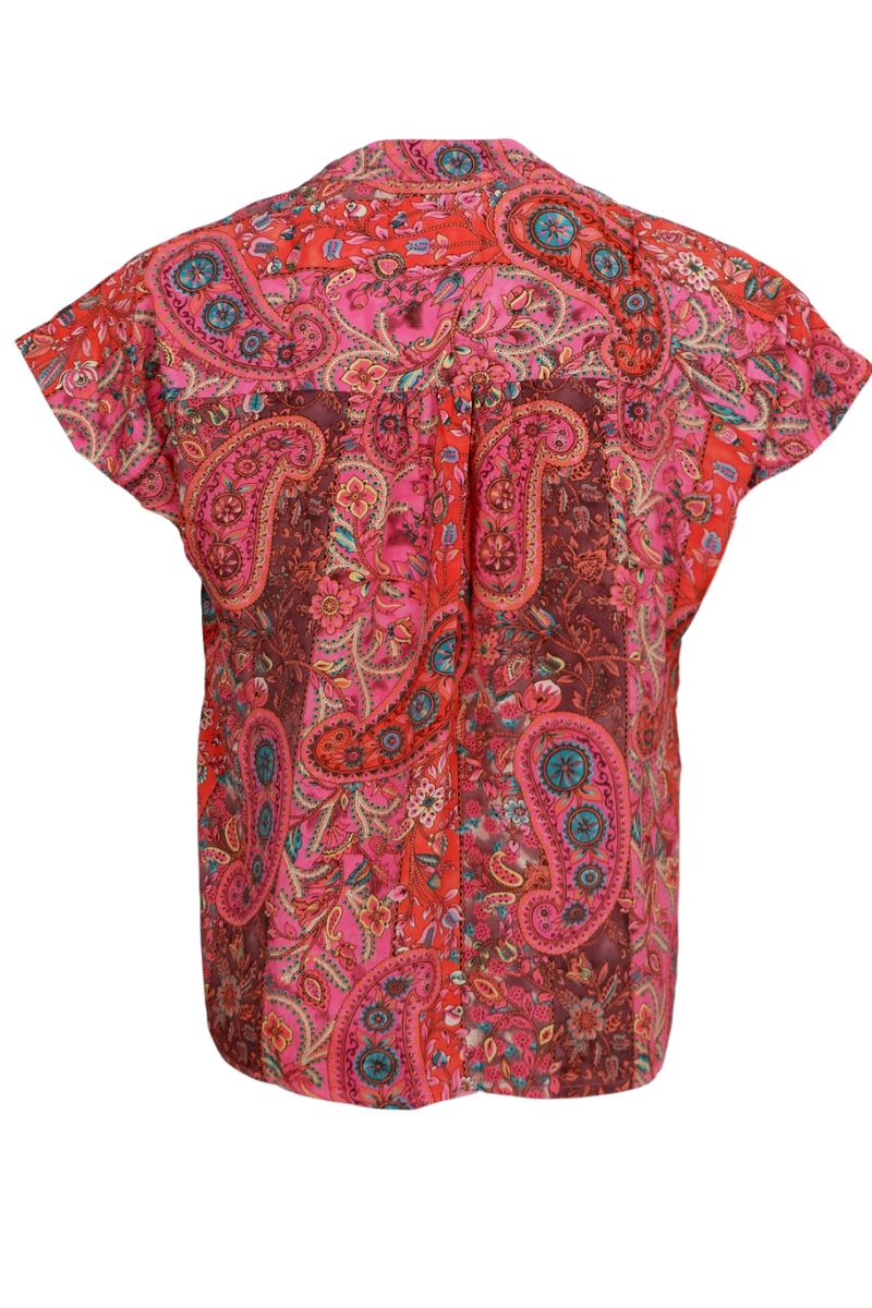 Luna Andrea S/S Top | Scarlett Berry | Bluse fra Black Colour - Image 4