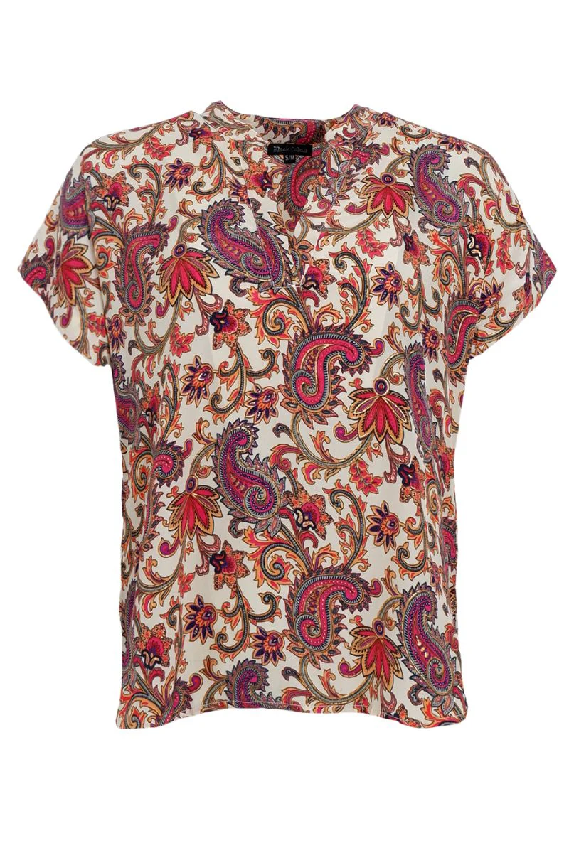 Luna Andrea S/S Top | Vivid Rouge | Bluse fra Black Colour - Image 2