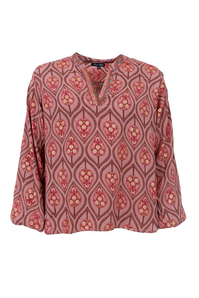 Luna Blouse | Powder Tulip | Bluse fra Black Colour - Image 2
