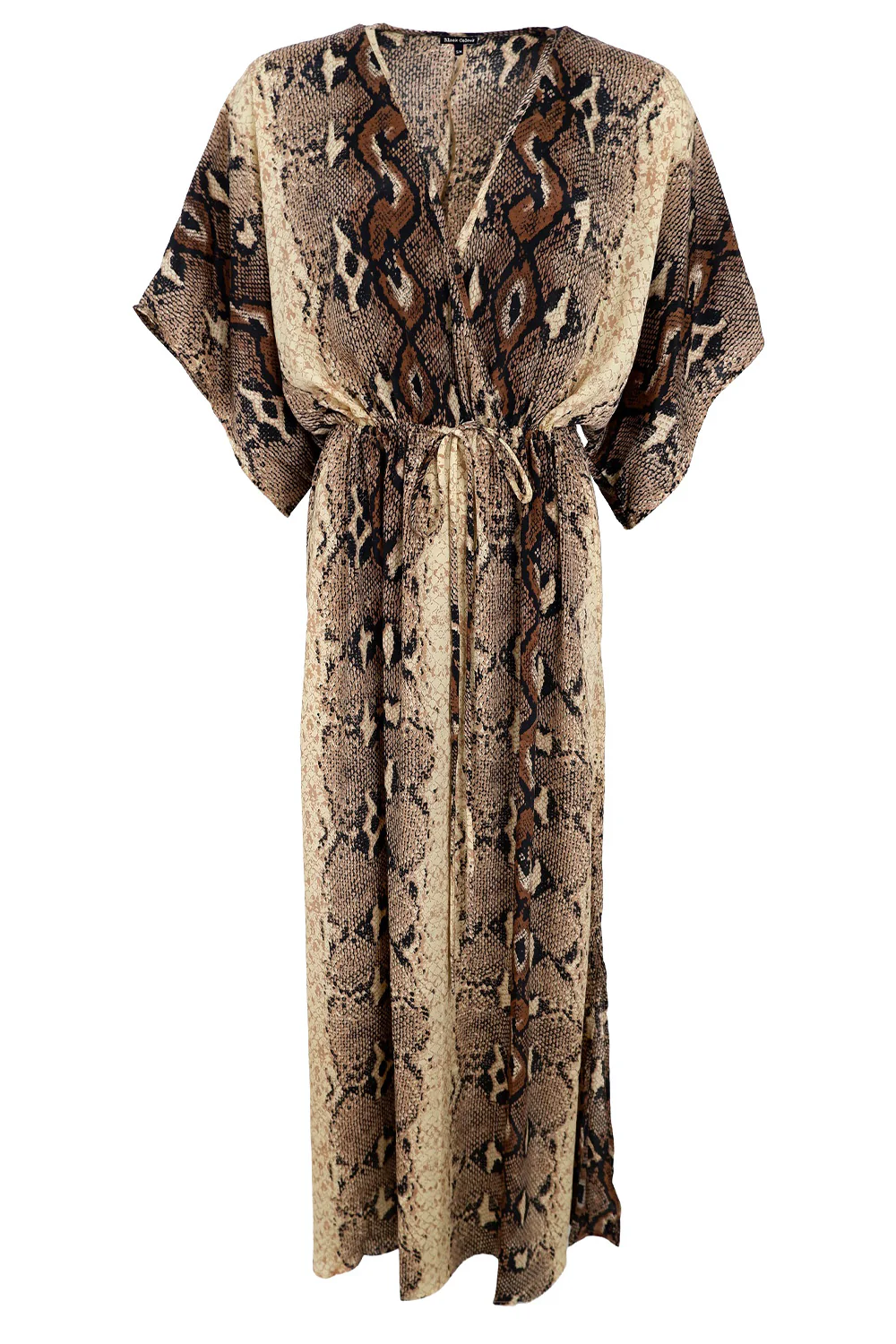 Luna Long V-Neck Dress | Python | Kjole fra Black Colour - Image 2