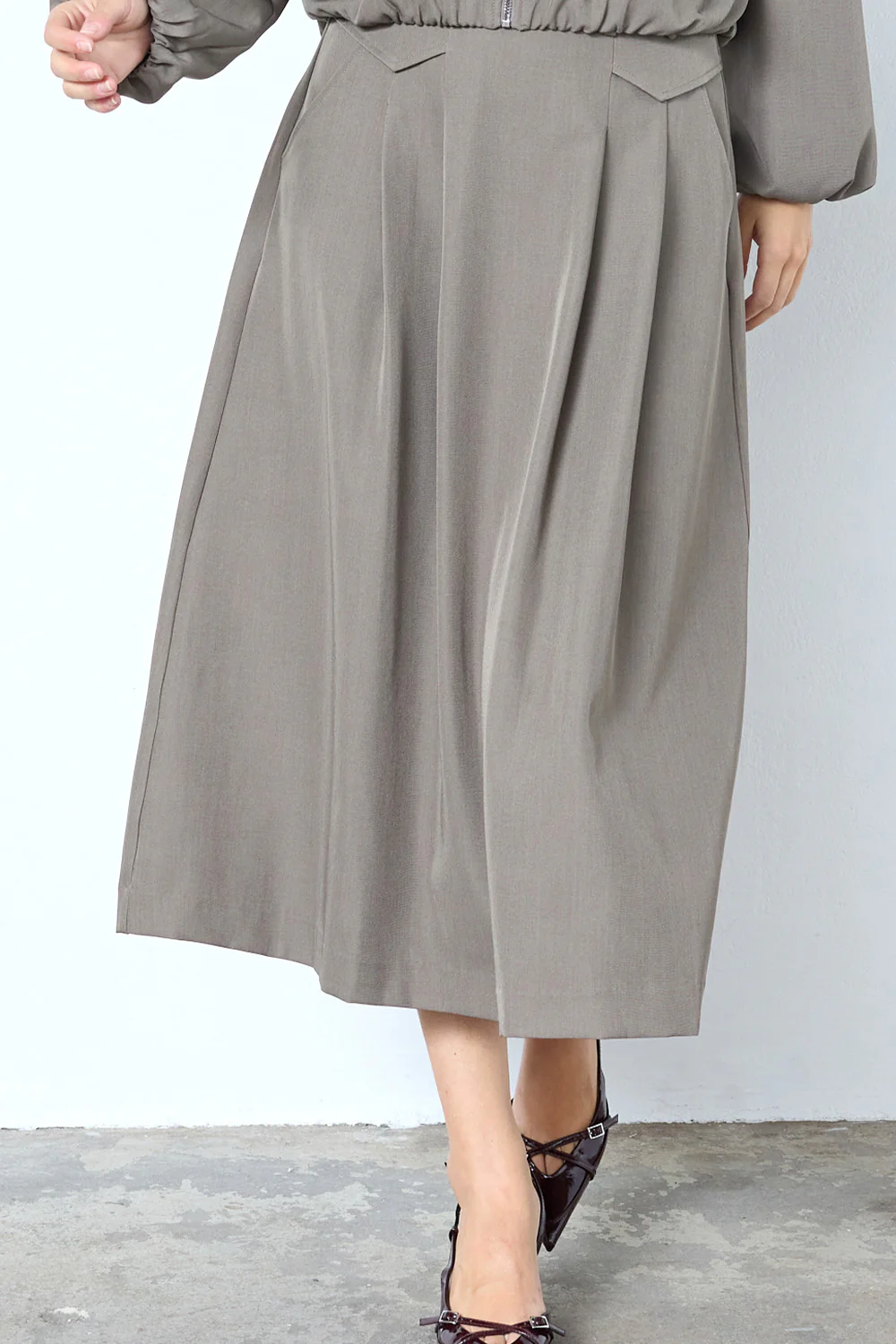 Luna Pocket Pleat Skirt 34222 | Walnut | Nederdel fra Co'couture - Image 2