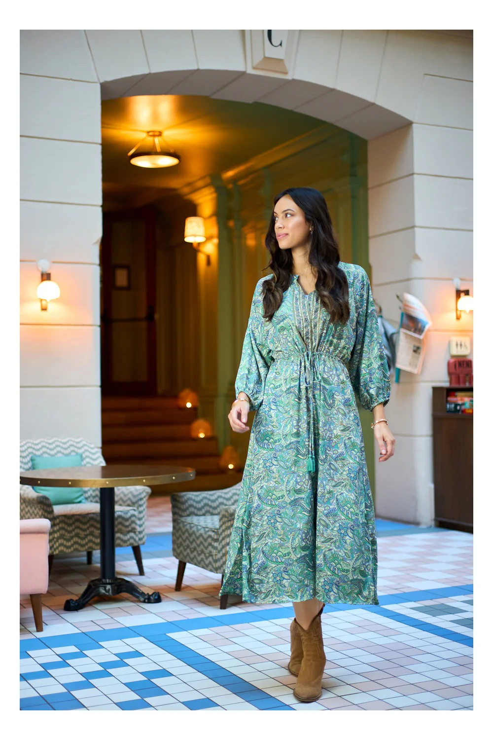Luna Raglan Dress | Sea Green | Kjole fra Black Colour - Image 3
