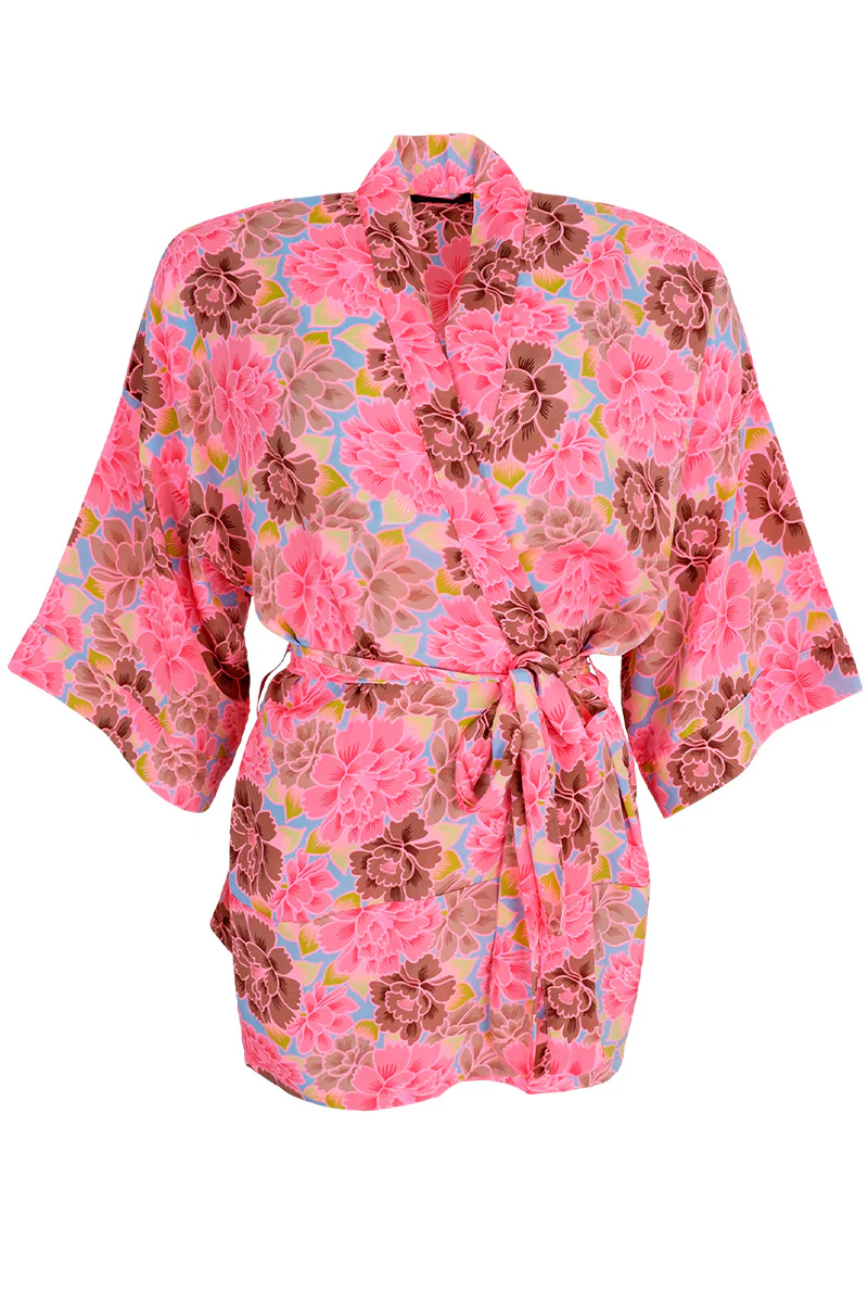 Luna Short Kimono | Blossom Candy | Kimono fra Black Colour - Image 2