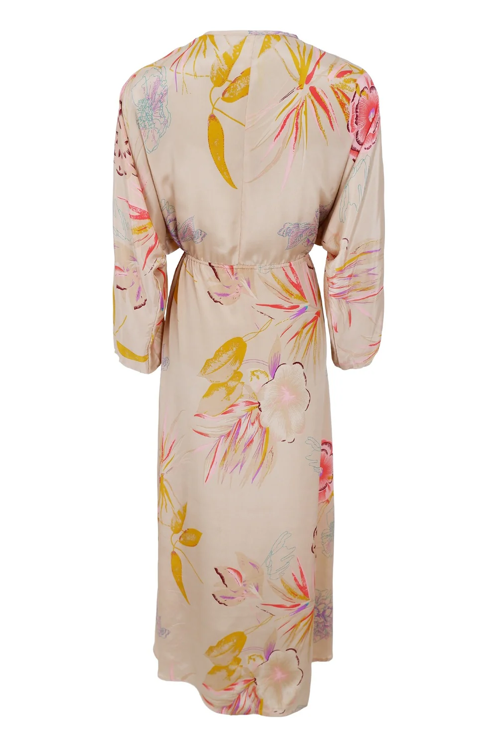 Luna V-Neck Dress L/S | Poppy Rose | Kjole fra Black Colour - Image 4