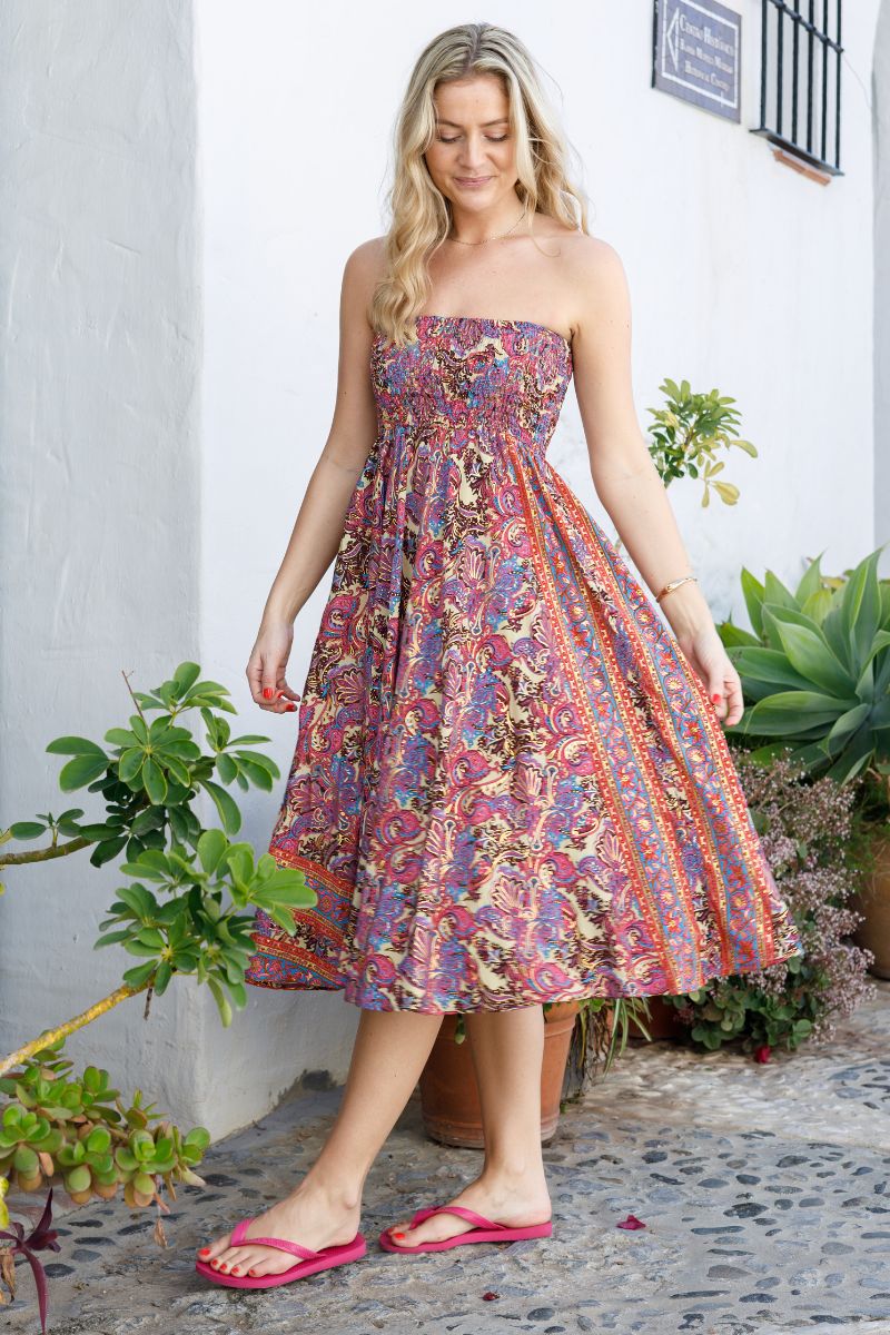 Luna Wide Smock Skirt | Royal Berry | Nederdel fra Black Colour - Image 2