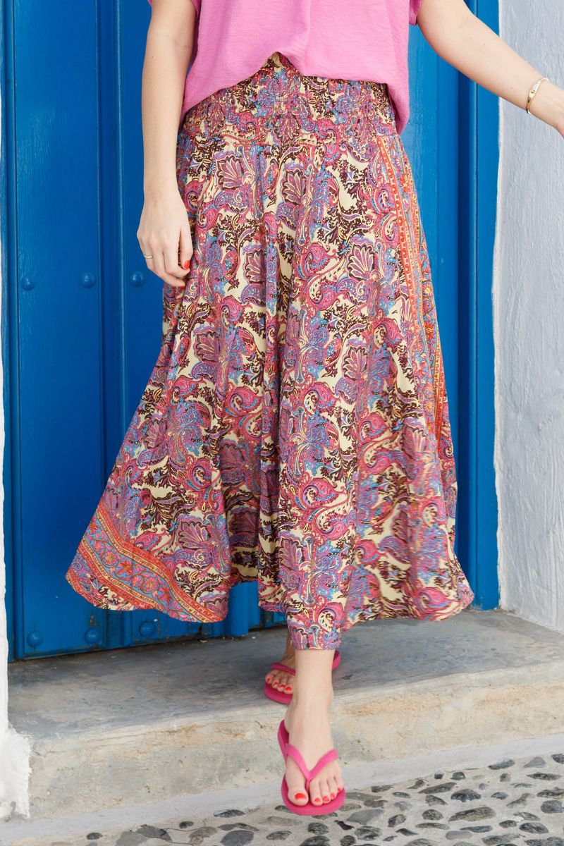 Luna Wide Smock Skirt | Royal Berry | Nederdel fra Black Colour - Image 5