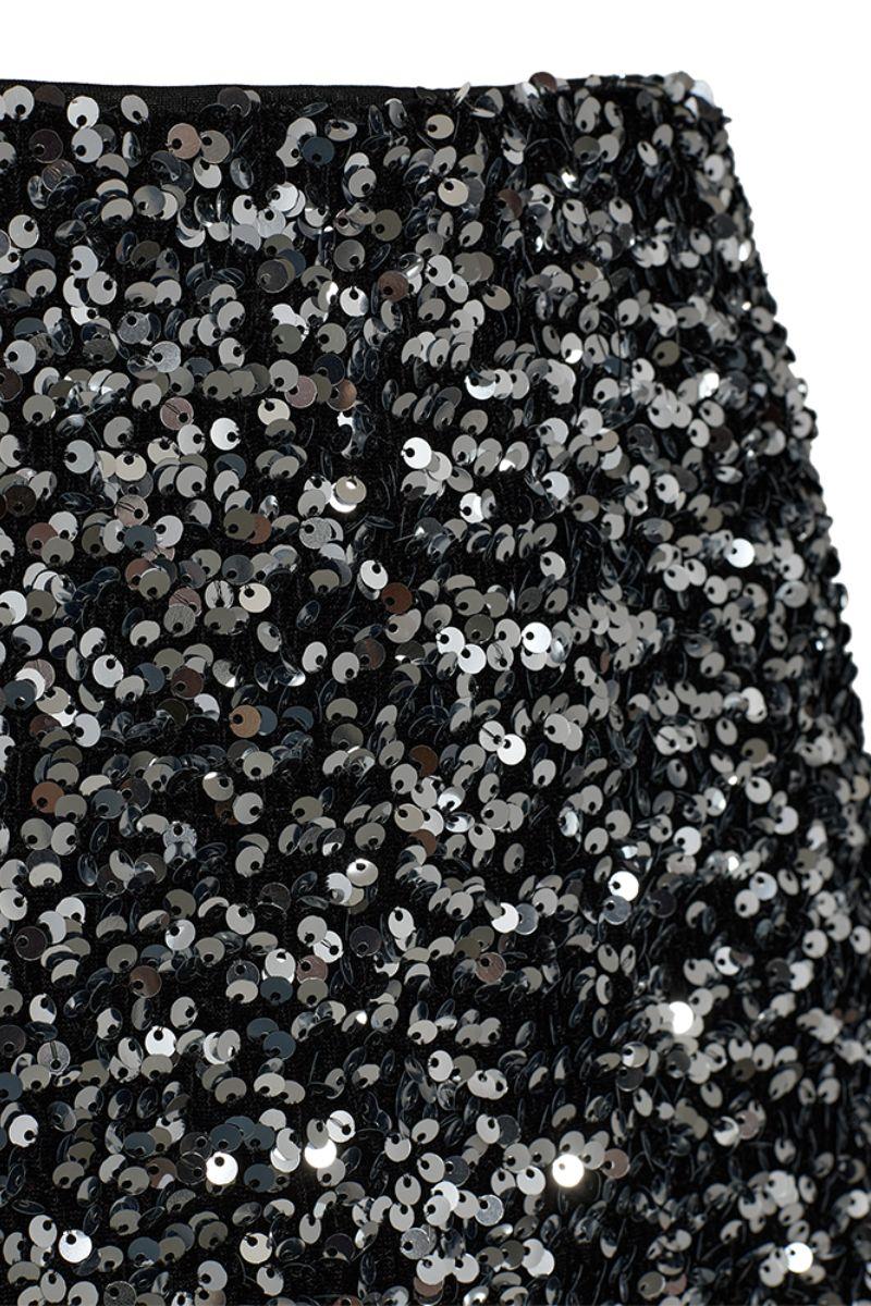 Lune Skirt 207240 | Black W. Silver | Nederdel fra Freequent - Image 5