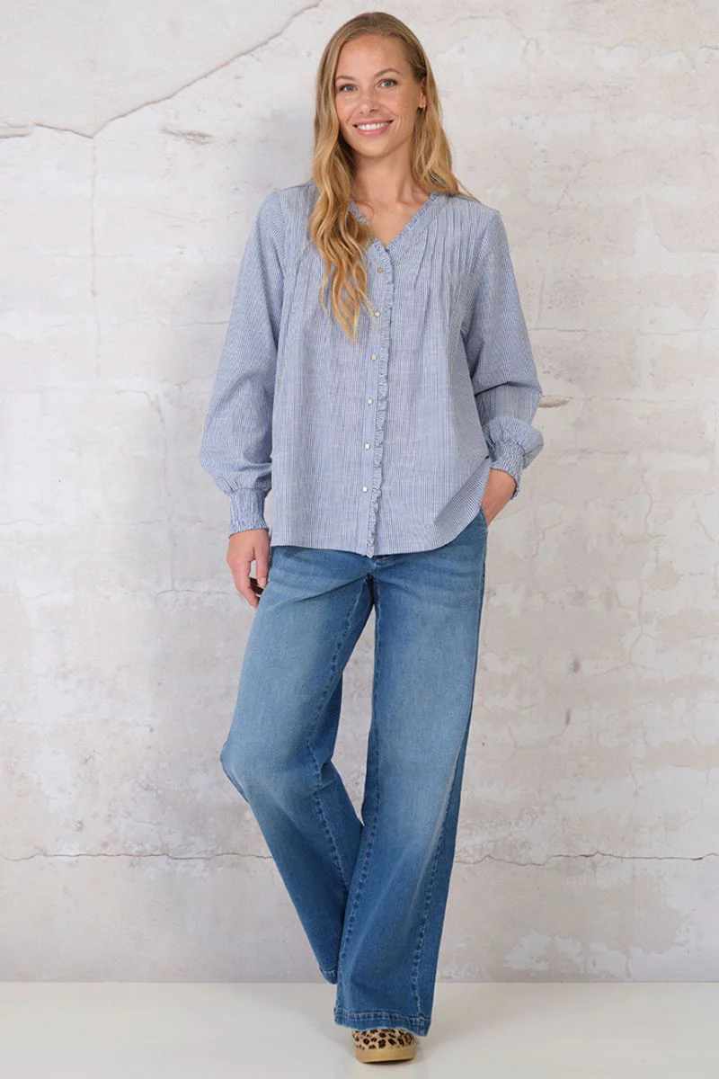 Macy Blouse 2699 | Blue | Bluse fra Prepair - Image 4