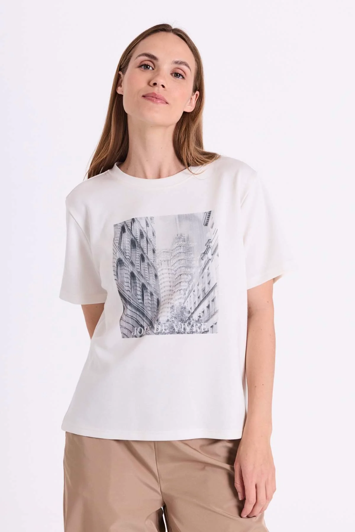 Malak Tee 207312 | Star Off-White W. Black | T-Shirt fra Freequent - Image 2