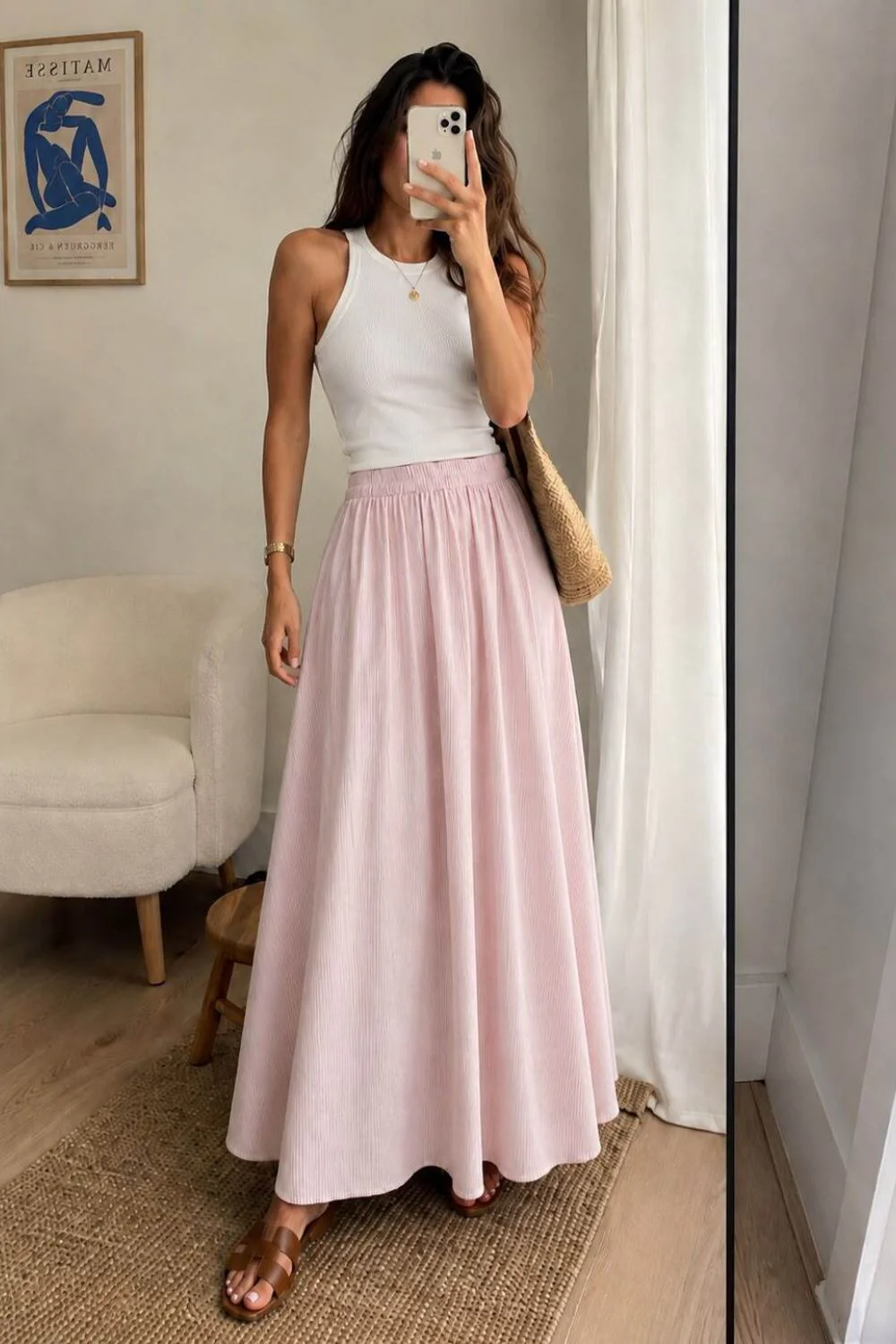 Akrotiri Stripe Skirt | Pink - Image 2