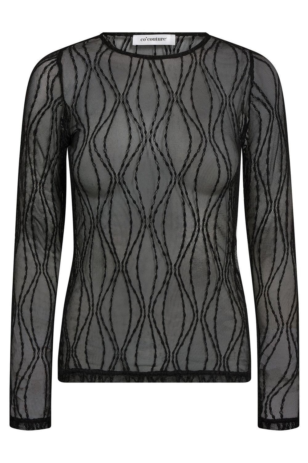 Marcy Mesh O-blouse 43043 | Black | T-Shirt fra Co'couture