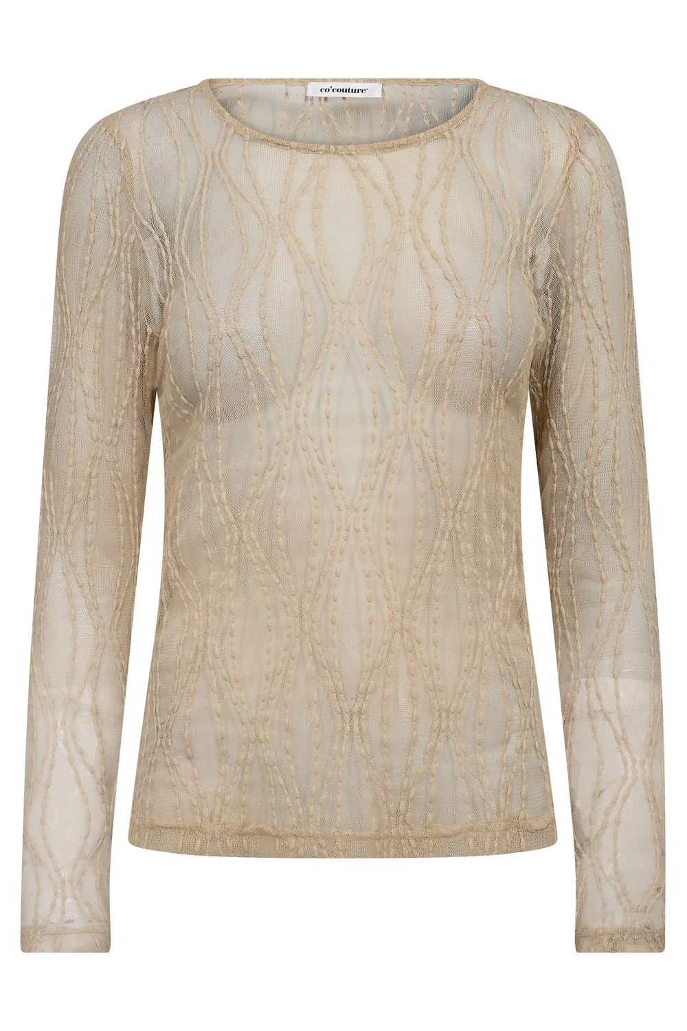 Marcy Mesh O-blouse 43043 | Bone | T-Shirt fra Co'couture - Image 2