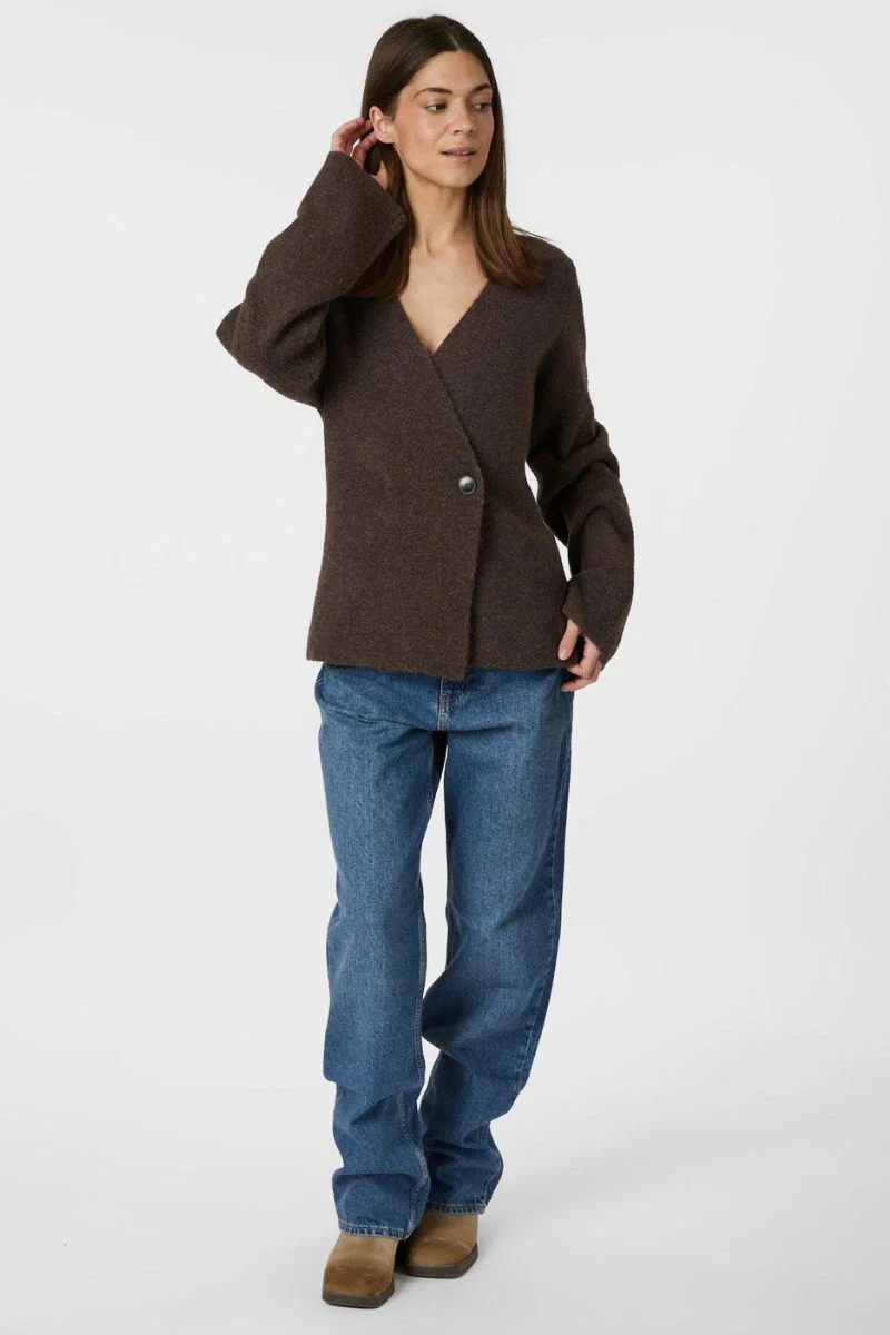 Marie Louise Knit Cardigan | Brown Melange | Strik fra Neo Noir - Image 7