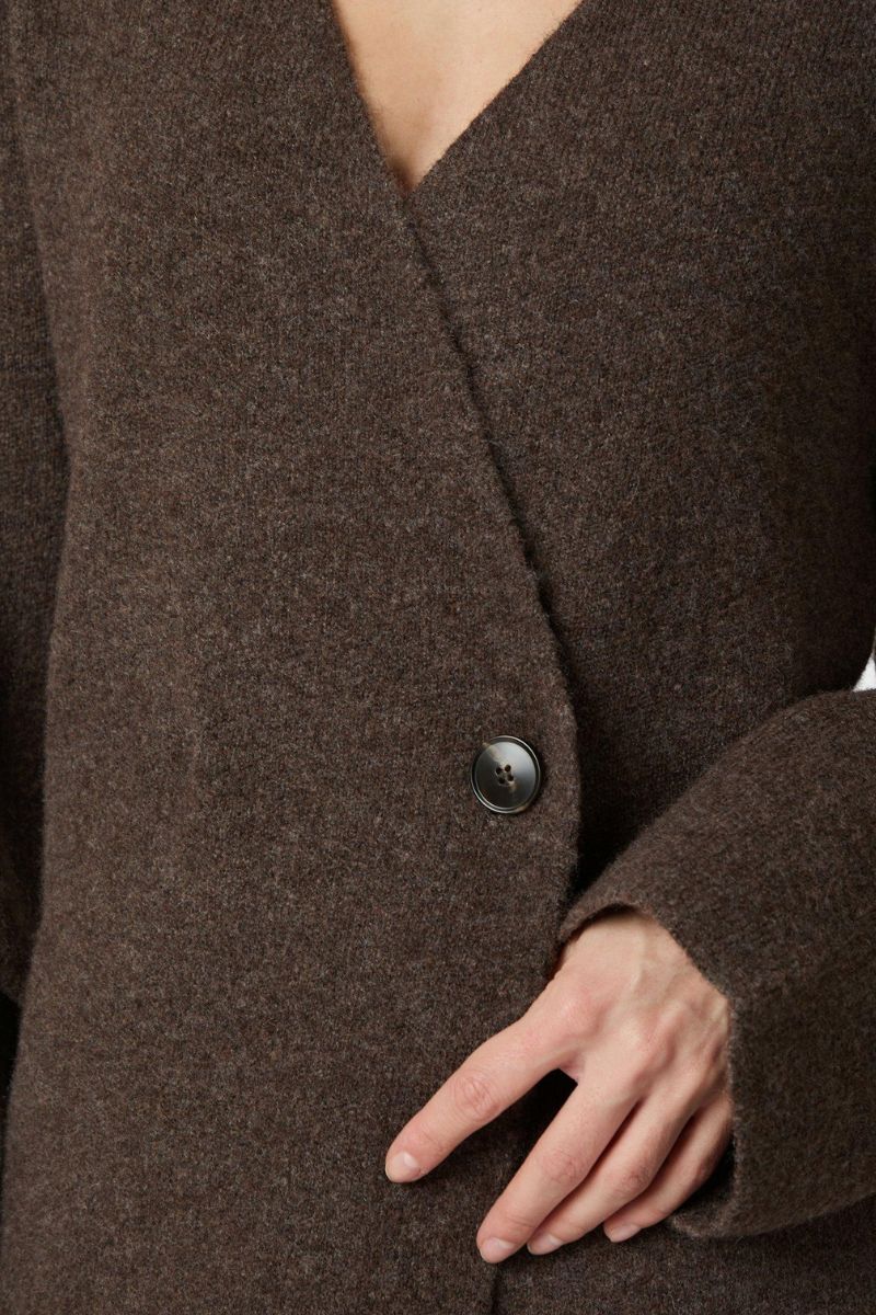 Marie Louise Knit Cardigan | Brown Melange | Strik fra Neo Noir - Image 9