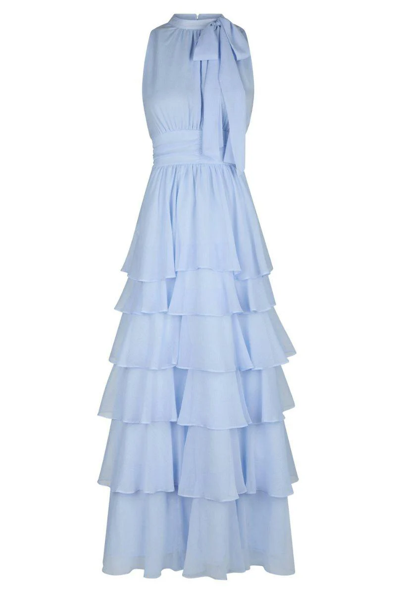 Marli Solid Chiffon Dress | Light Blue | Kjole fra Neo Noir - Image 2