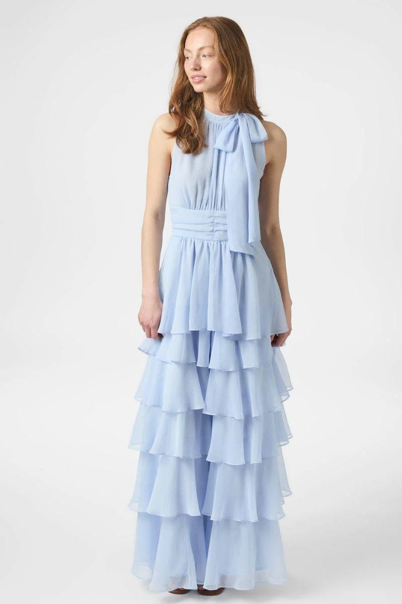 Marli Solid Chiffon Dress | Light Blue | Kjole fra Neo Noir - Image 4