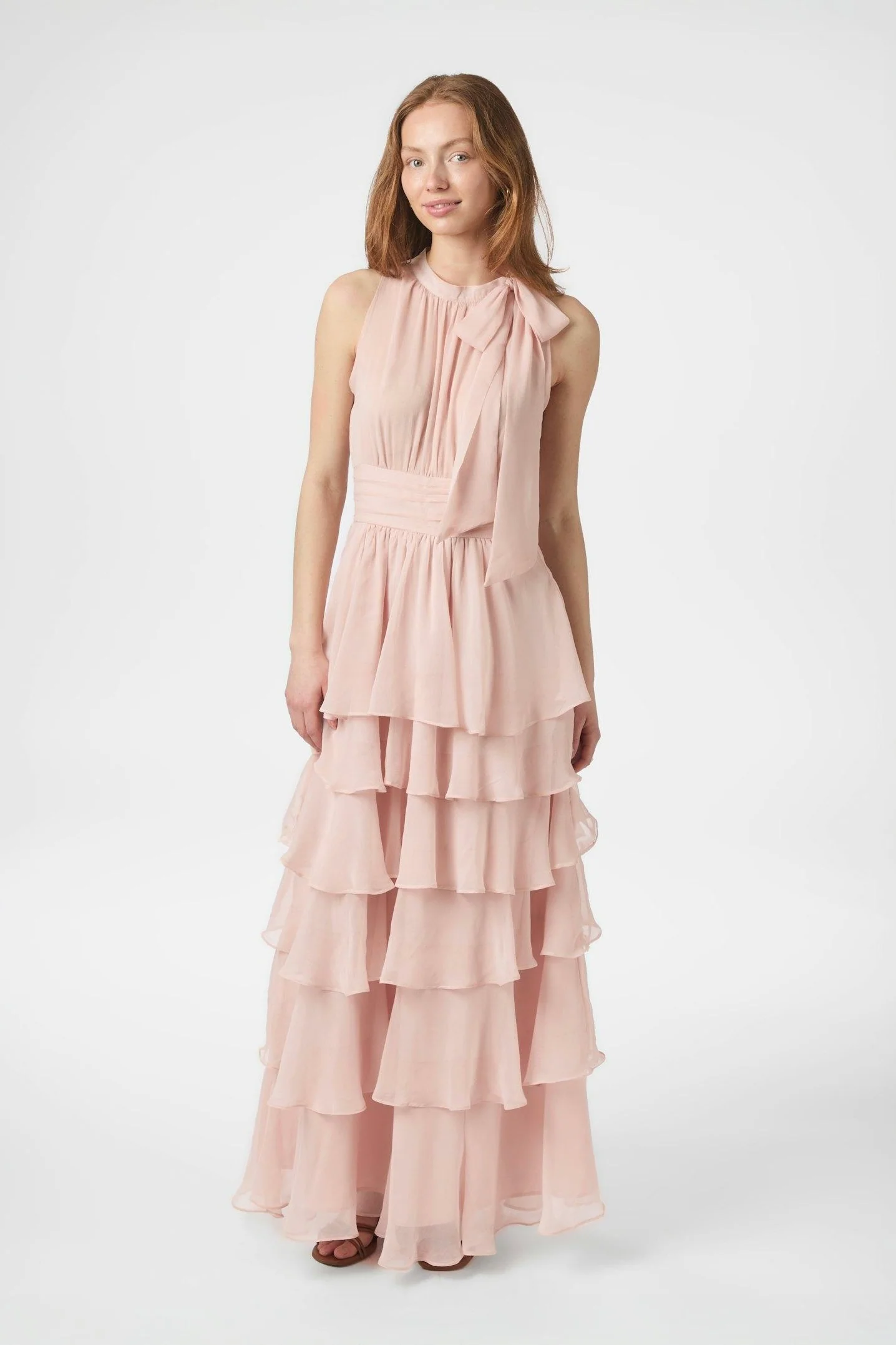 Marli Solid Chiffon Dress | Rose | Kjole fra Neo Noir - Image 9