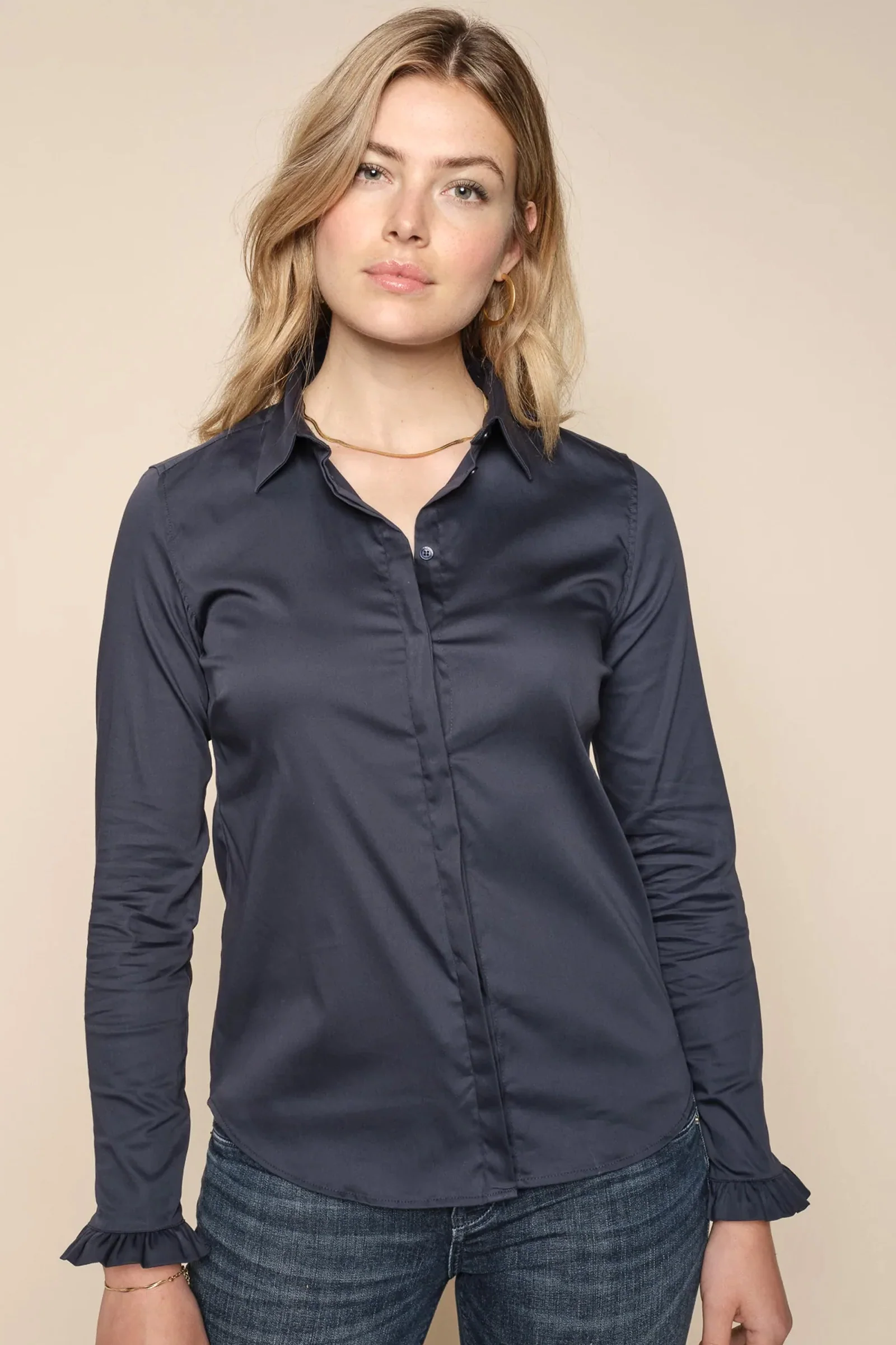 Mattie Flip Shirt | Night Blue | Shirts fra Mos Mosh - Image 6