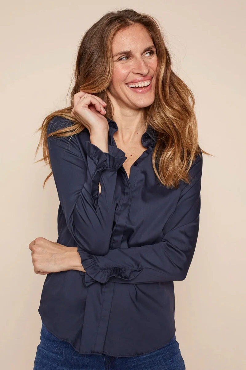 Mattie Shirt | Night Blue | Skjorte fra Mos Mosh - Image 3