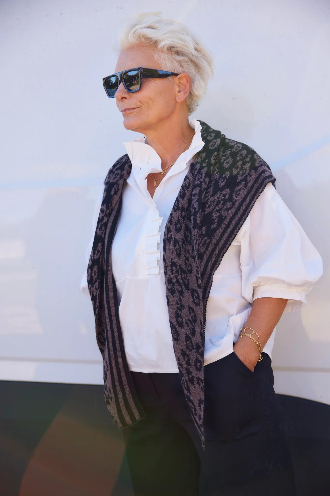 Matty Leo Scarf | Black/Taupe | Tørklæde fra Statebird - Image 6