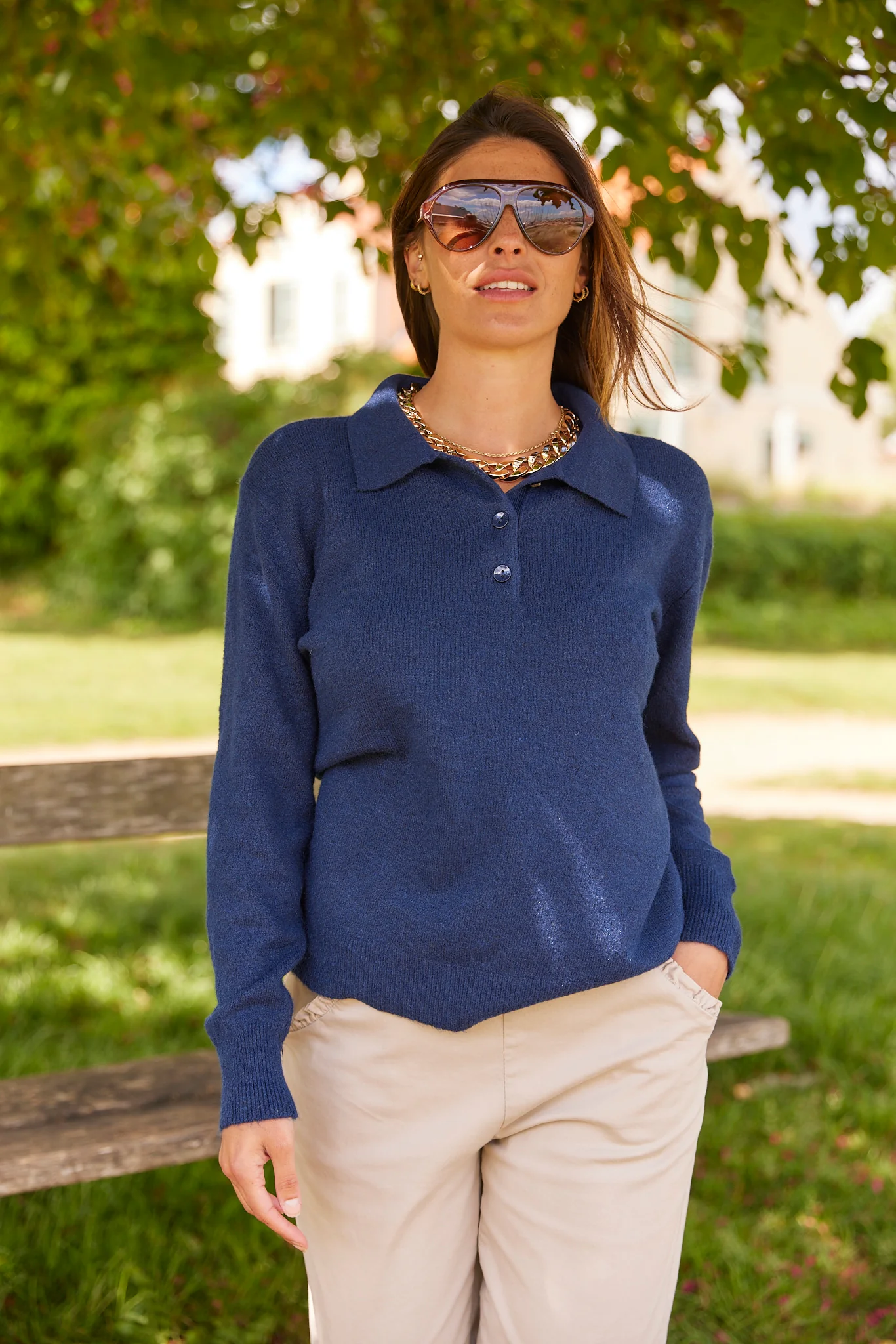 Mauda Polo Knit | Navy - Image 2