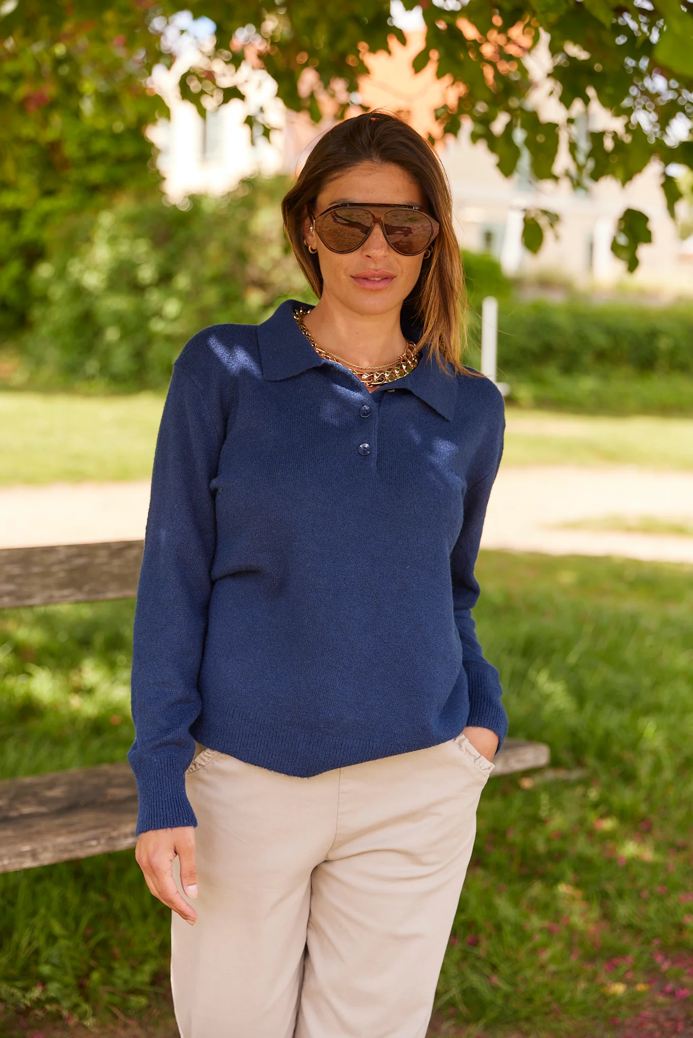 Mauda Polo Knit | Navy - Image 3