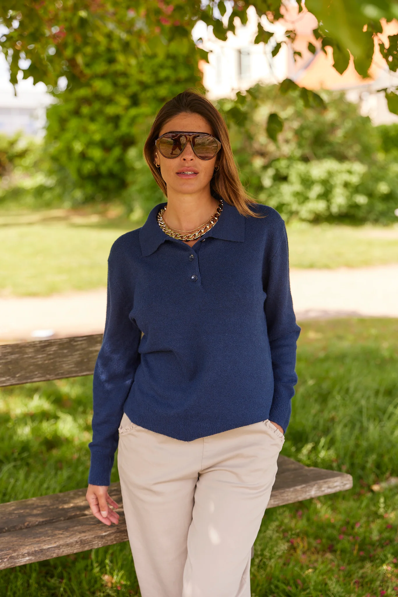 Mauda Polo Knit | Navy - Image 4