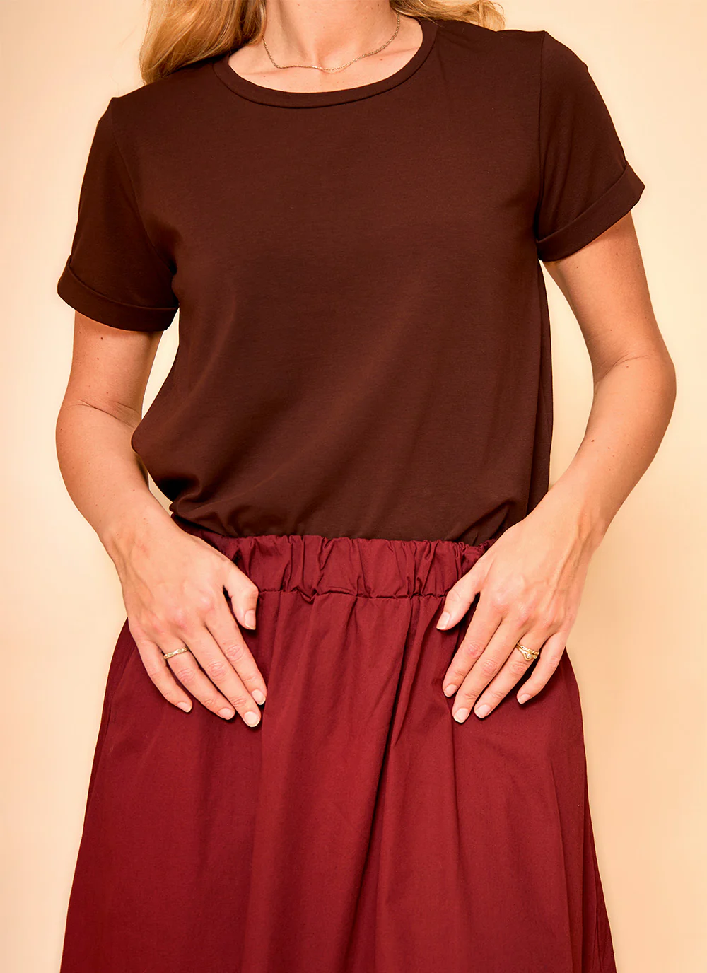 May Ss Tee | Coffee | Bluse fra Black Colour - Image 2