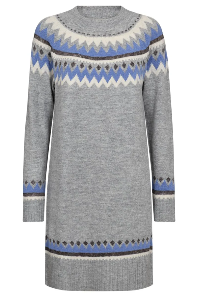 Mayfair Dress 205289 | Medium Grey Mel. w Wedgewood | Kjole fra Freequent