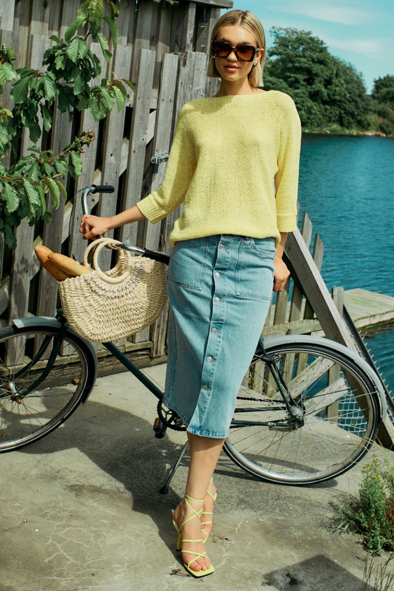 Medea Skirt 205347 | Light Blue Denim | Nederdel fra Freequent - Image 6