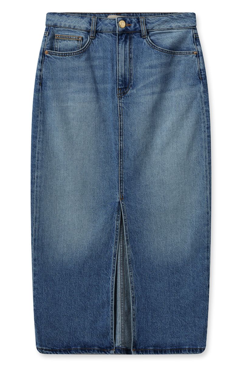 Mella Denim Skirt | Dark Blue | Nederdel fra Mos Mosh - Image 2