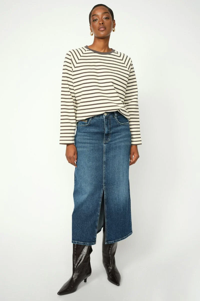 Mella Denim Skirt | Dark Blue | Nederdel fra Mos Mosh - Image 3