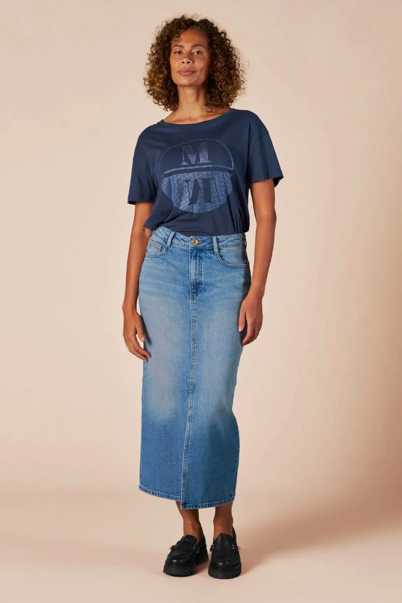 Mella Denim Skirt | Dark Blue | Nederdel fra Mos Mosh - Image 6