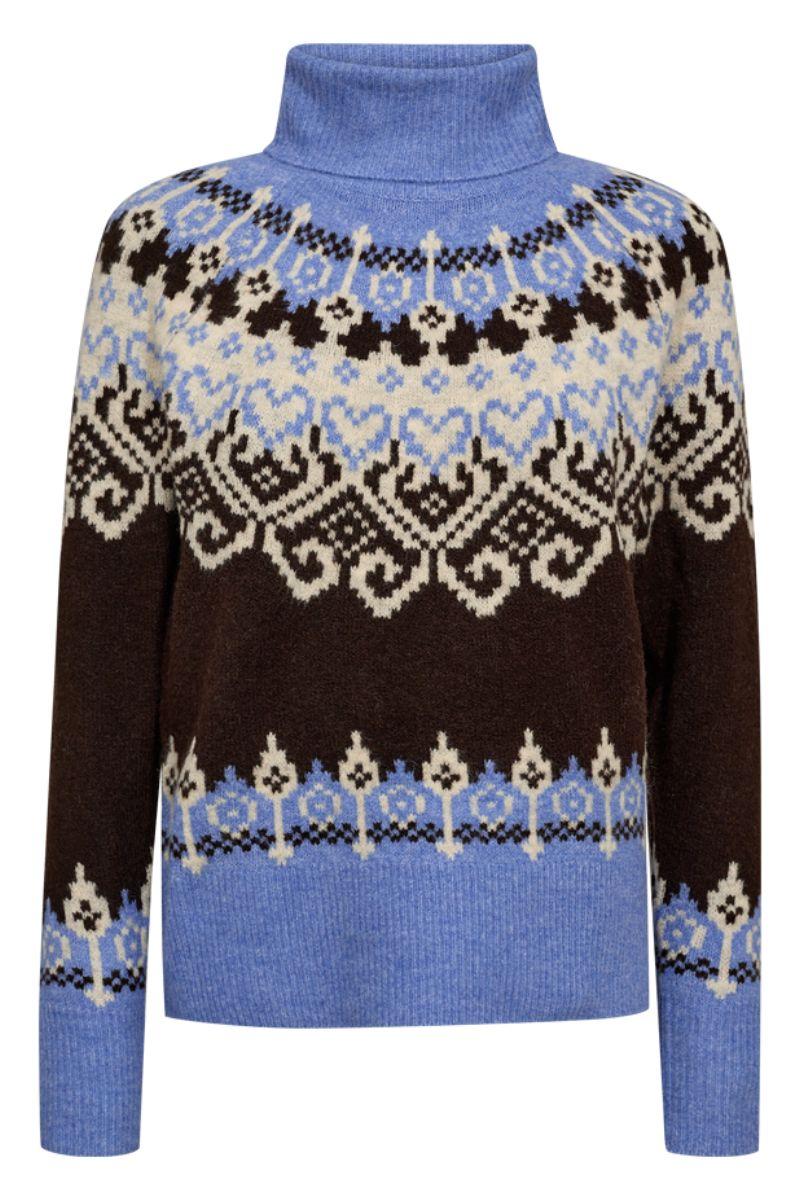 Merla Pullover 206759 | Coffee Bean Ml W Wedgewood Ml | Strik fra Freequent