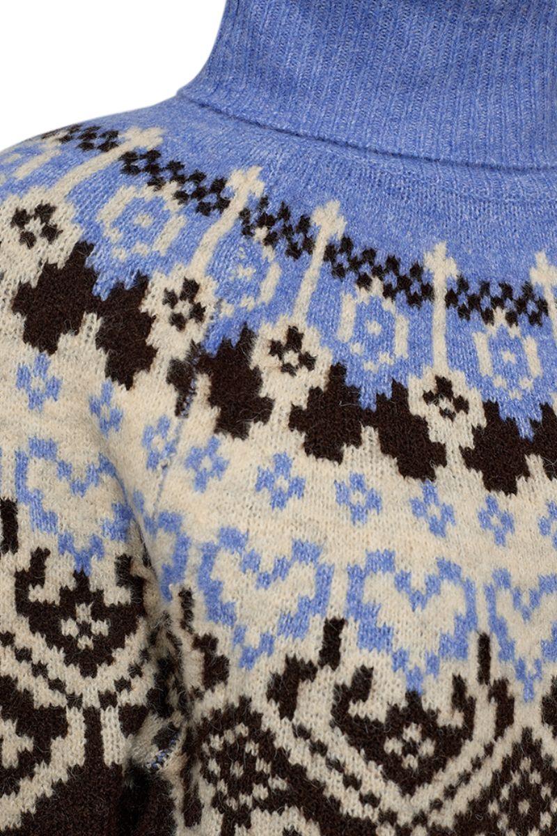 Merla Pullover 206759 | Coffee Bean Ml W Wedgewood Ml | Strik fra Freequent - Image 3