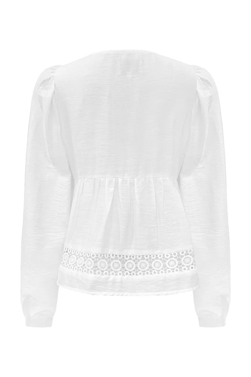Merle Ls Tie Blouse | White | Bluse fra Liberté - Image 4