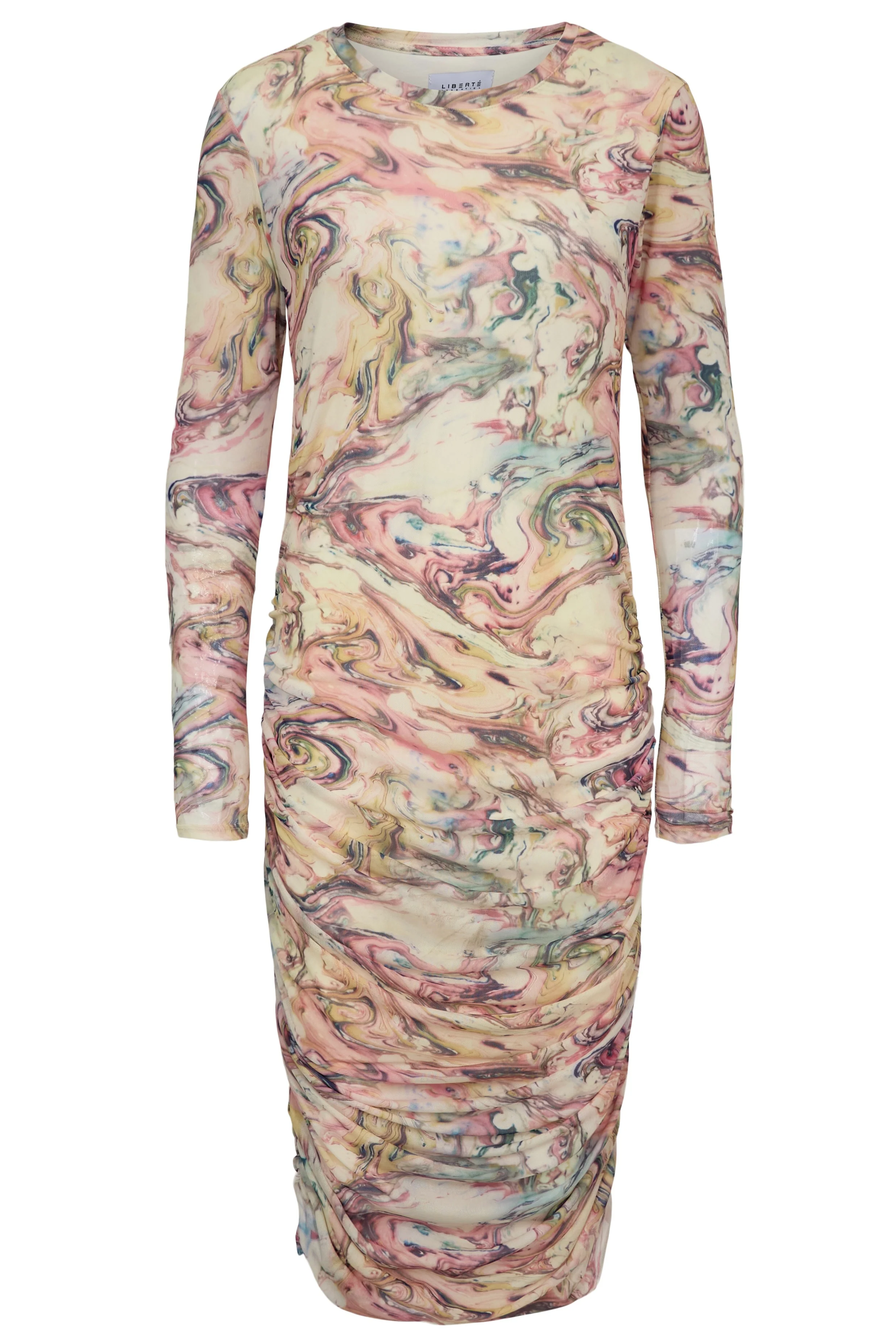 Mesh Ls Long Dress | Multi Marble | Kjole fra Liberté