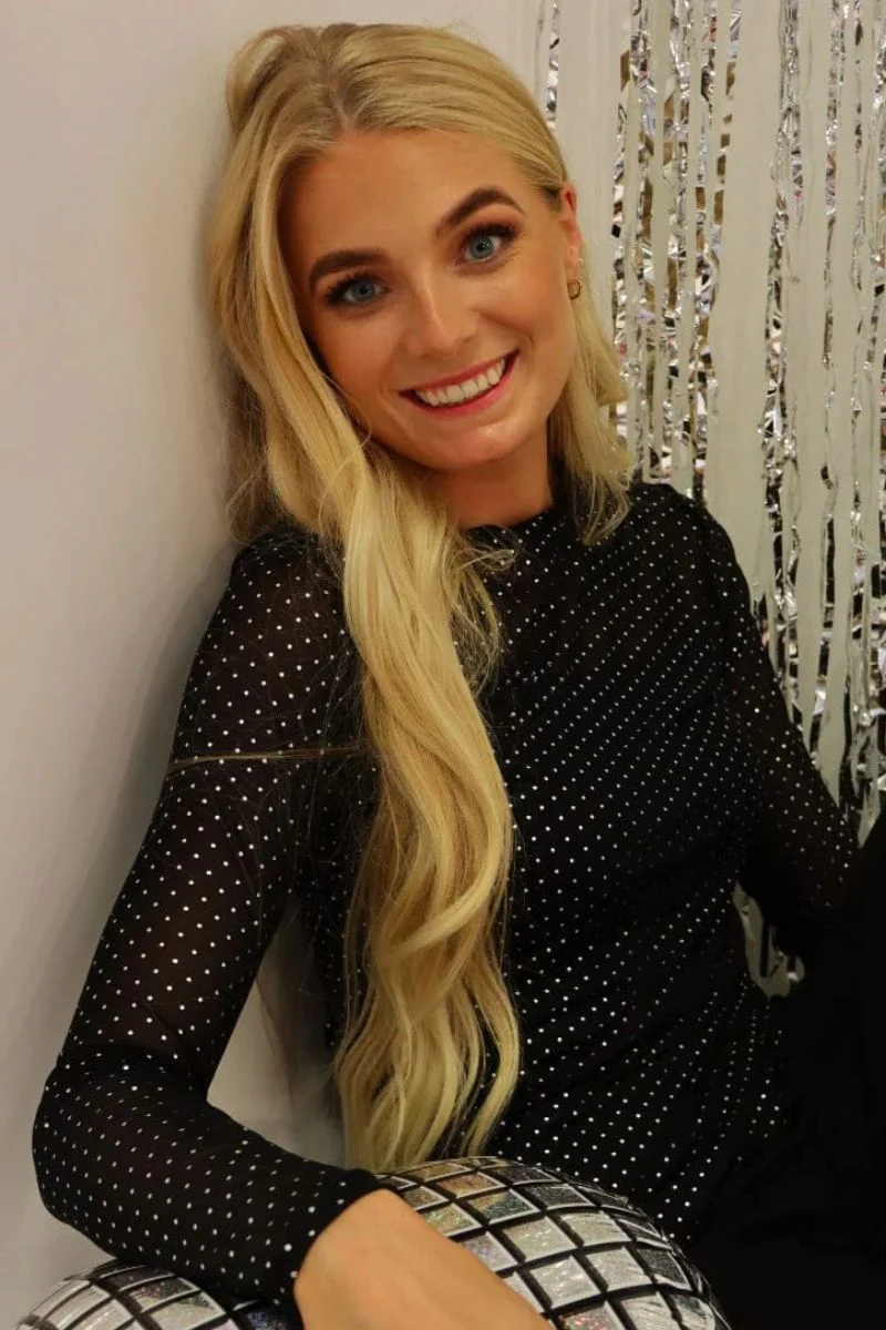 Mesh Ls Sparkle Tshirt | Black Silver Dot | Liberté - Image 2