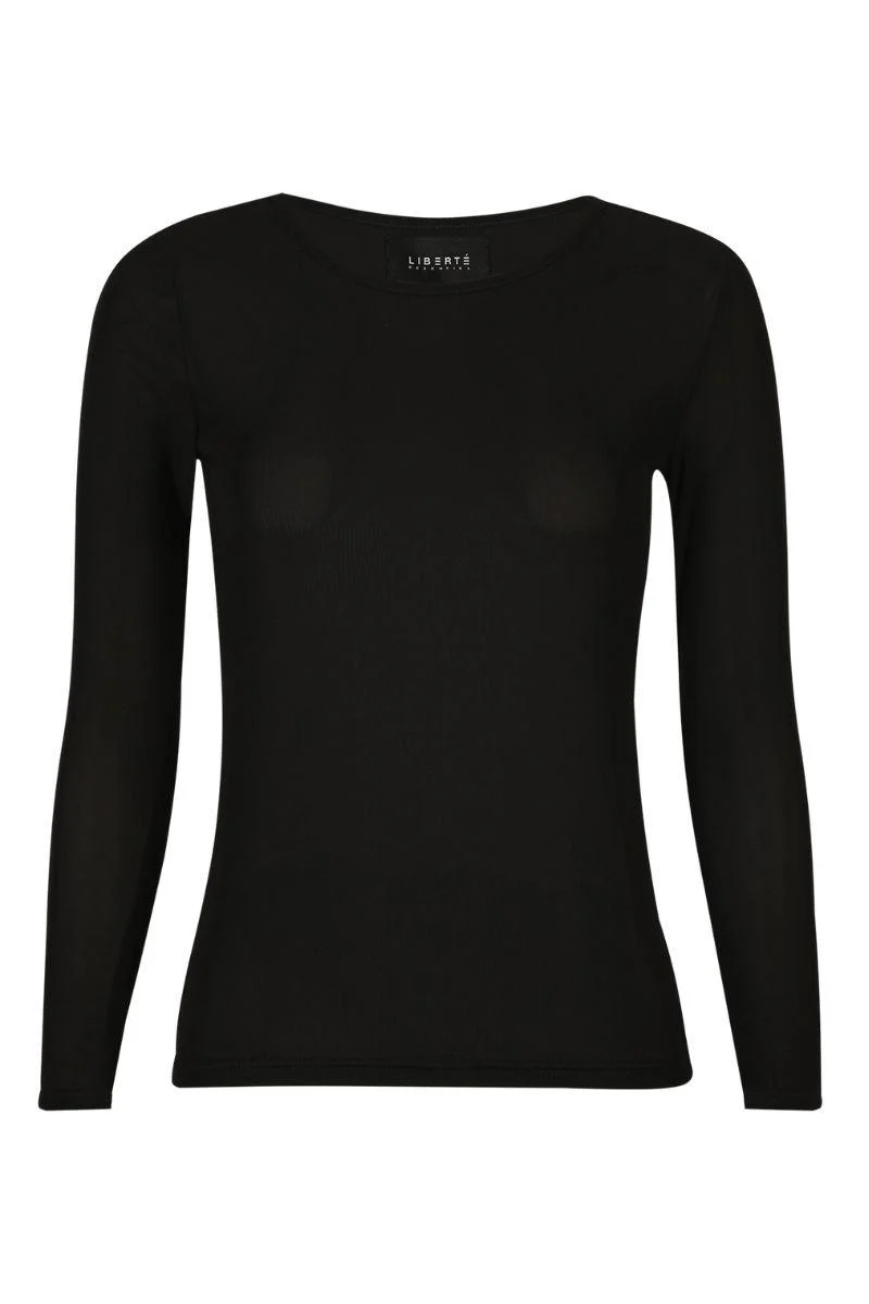 Mesh LS T-Shirt | Black | Bluse fra Liberté