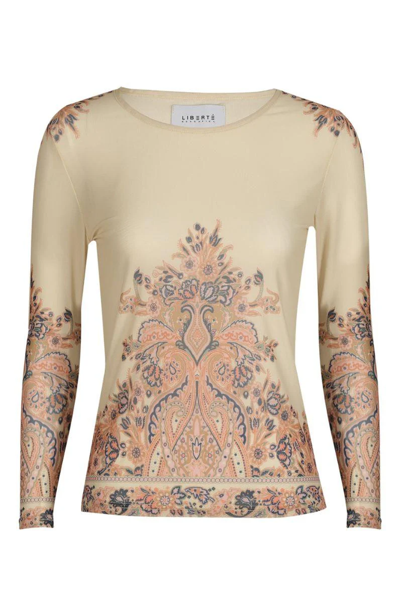 Mesh Ls Tshirt | Creme Paisley | Bluse fra Liberté - Image 2