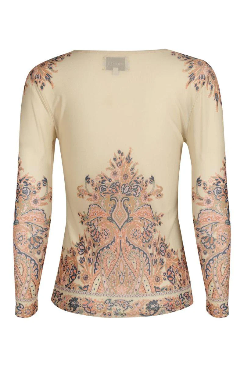 Mesh Ls Tshirt | Creme Paisley | Bluse fra Liberté - Image 4