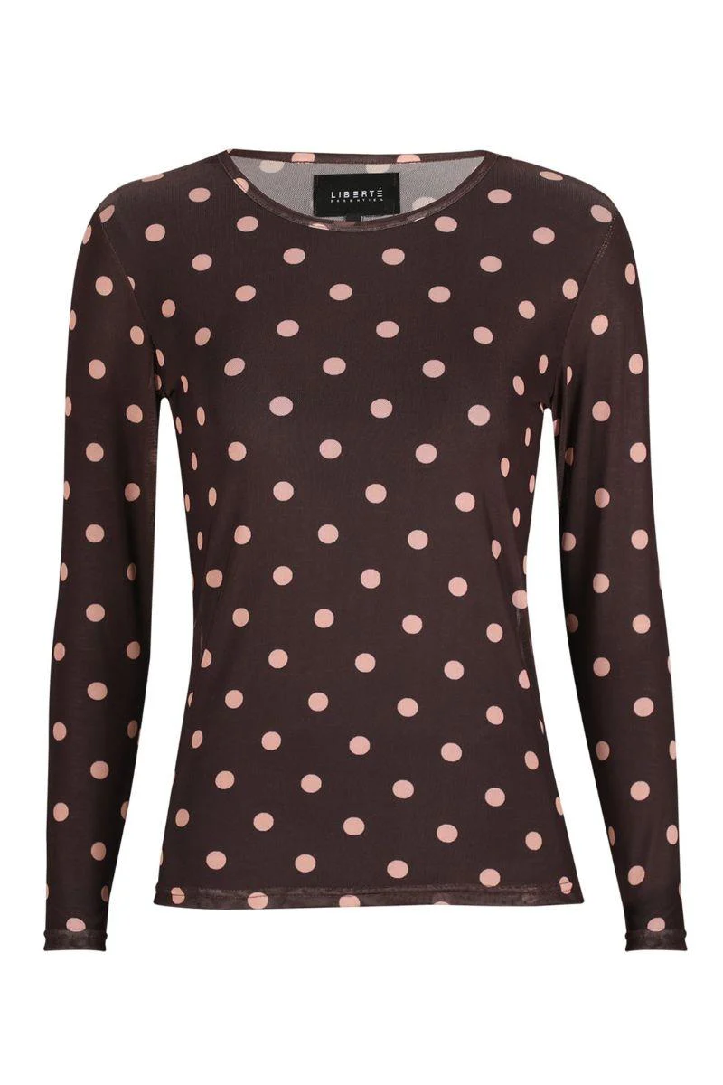 Mesh Ls Tshirt | Plum Rose Big Dot | Bluse fra Liberté - Image 2