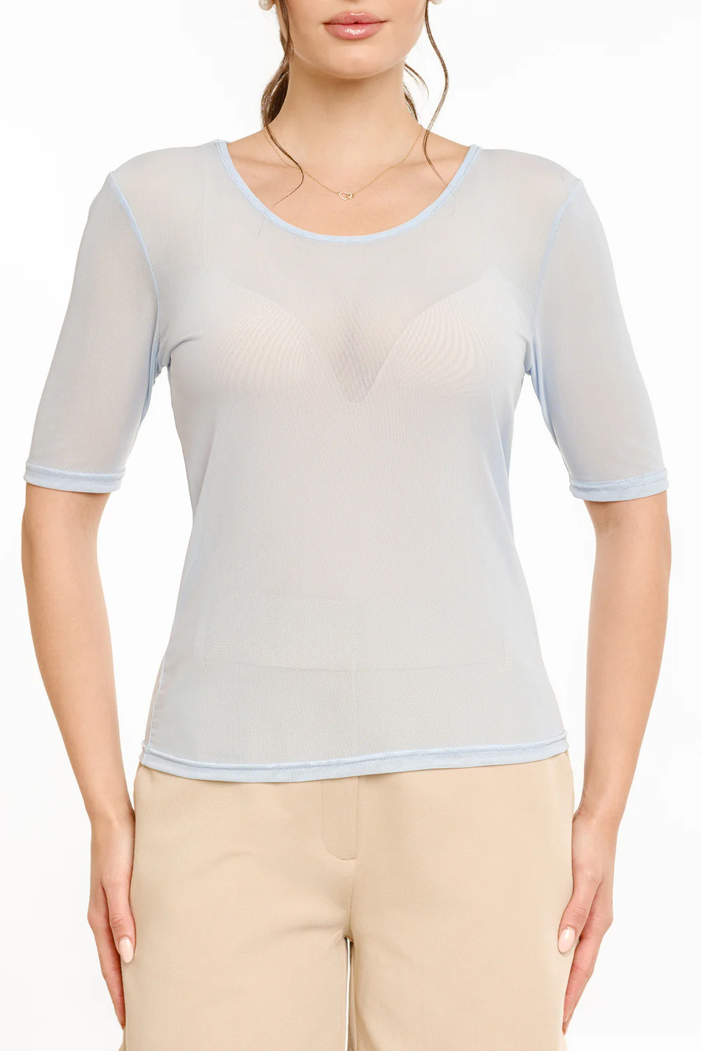Mesh SS Tshirt | Light Blue - Image 2