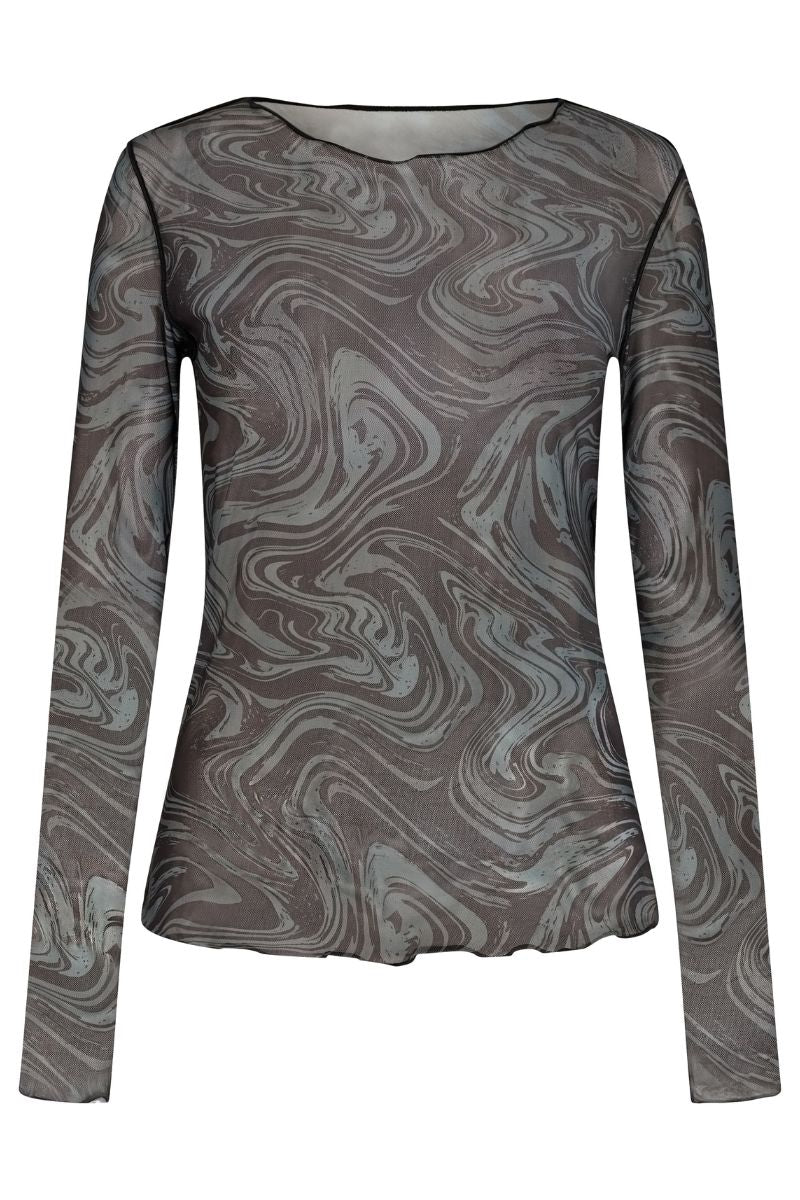 Mesh Top | Grey Twist | Bluse fra Liberté
