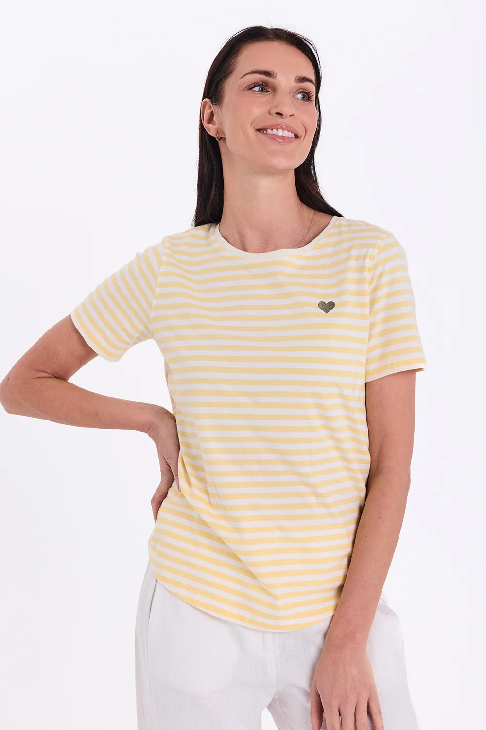 Mian Tee 208288 | Star Off-White W. Golden Haze | T-Shirt fra Freequent - Image 3