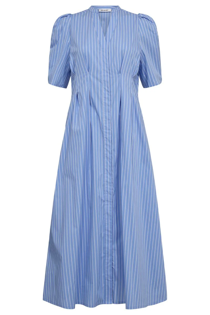 Mica Stripe Pleat Dress 36536 | Pale Blue | Kjole fra Co'couture - Image 2
