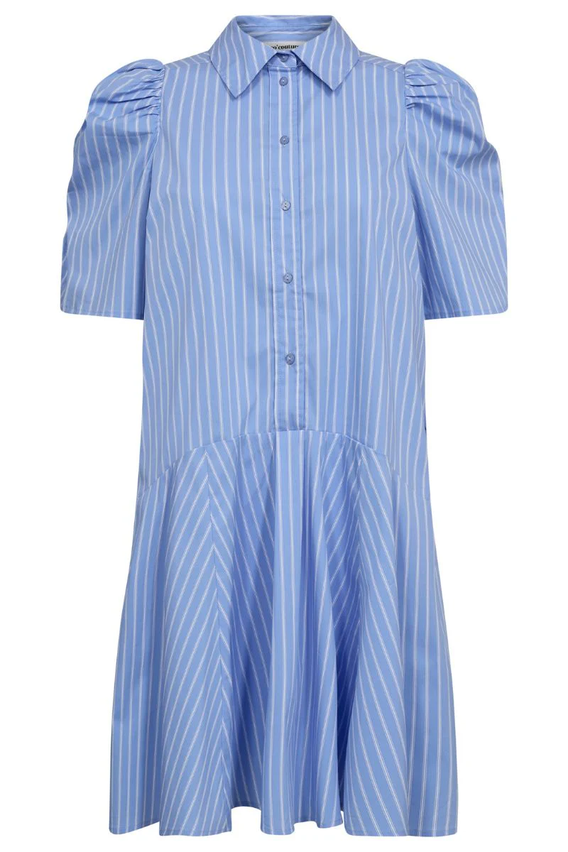 Mica Stripe SS Shirt Dress 36551 | Pale Blue | Kjole fra Co'couture